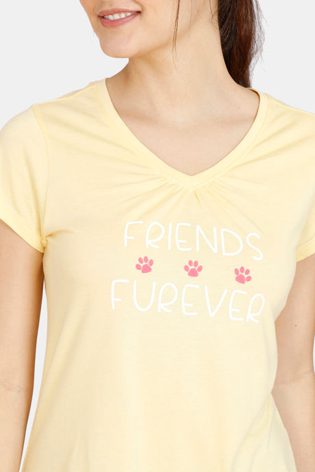 Zivame My Bestie Knit Cotton Top - Golden Haze — image 5
